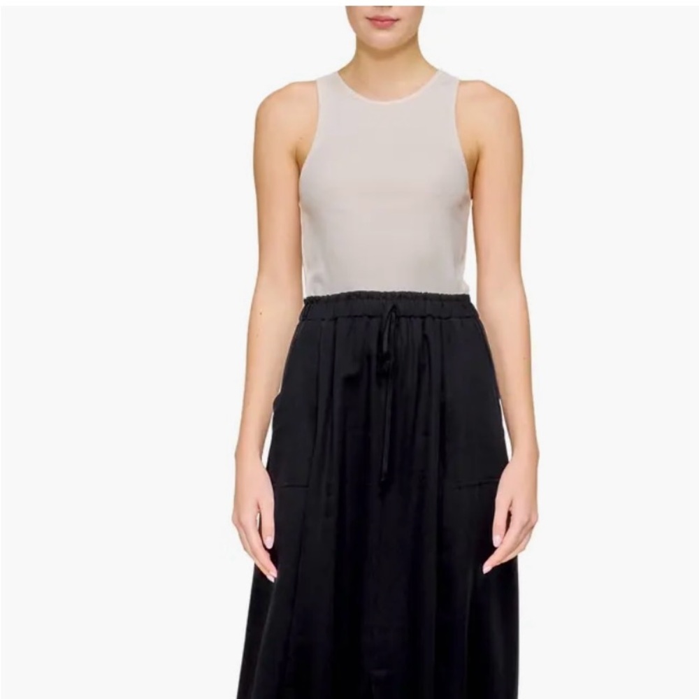 Black Drawstring Midi Dress